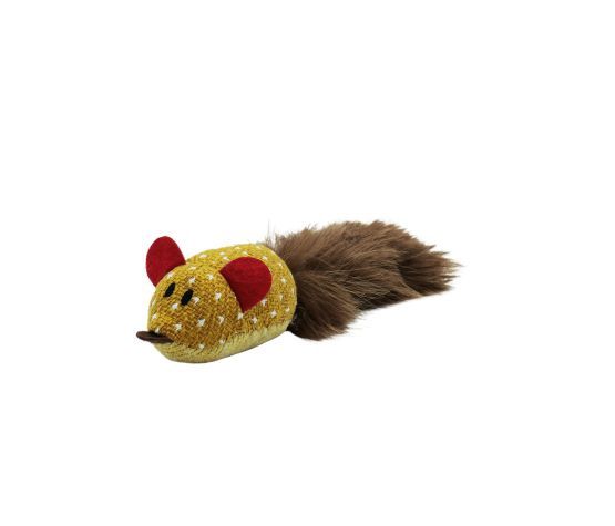 Bud'z - Cat Toy, With Catnip Tube - Silky Tail Mouse, Coral 25.5cm