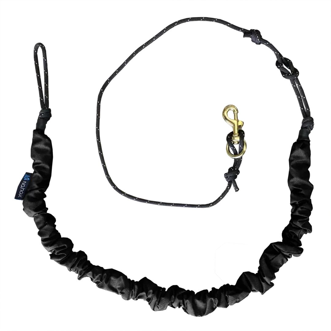 Nahak - Ligne bungee pour bikejoring, Colour: Noir