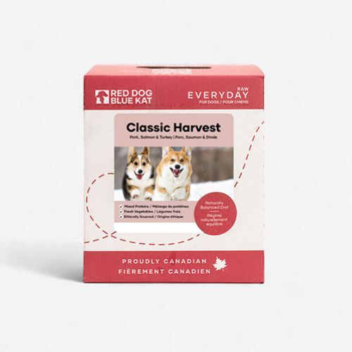 Red Dog Blue Kat- Everyday Raw, (Classic Harvest) porc, saumon &amp; dinde 4X 0.25lb