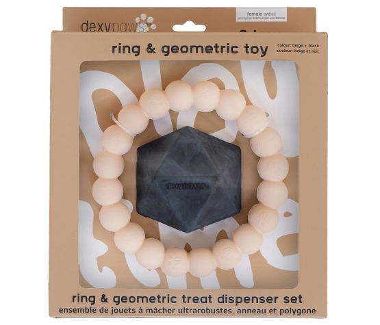 Dexypaws – Ultra-Durable Chew Toy Set, Ring and Polygon