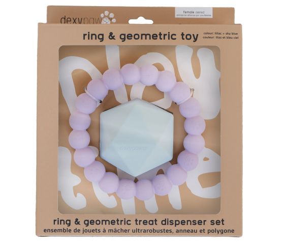 Dexypaws – Ultra-Durable Chew Toy Set, Ring and Polygon