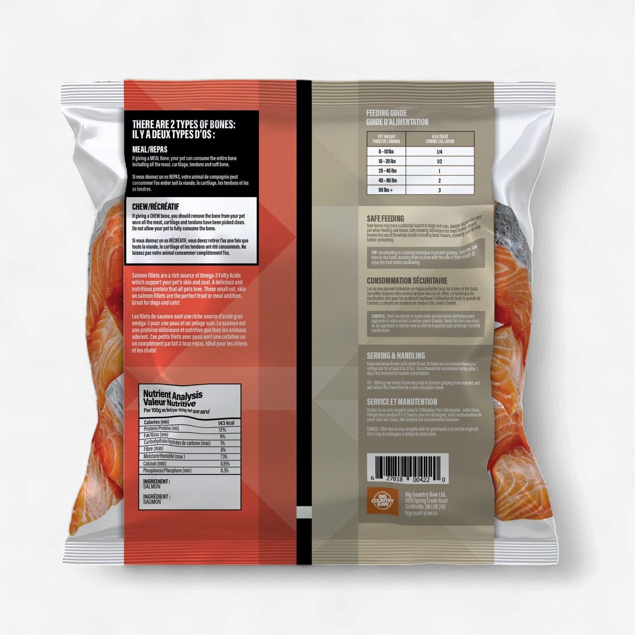 Big Country Raw - Salmon Fillets - 1 lb