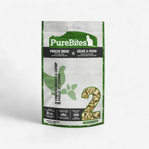 Pure Bites- Gâterie pour chat au poulet et herbe a chat 37gr