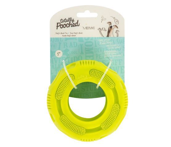 Totally Pooched- Pneu Stuff'n Brush Jouet En Caoutchouc Pour Chien Pneu Vert