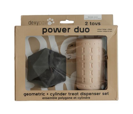 dexypaws - power duo - polygon and cylinder set, Colour: beige + noir