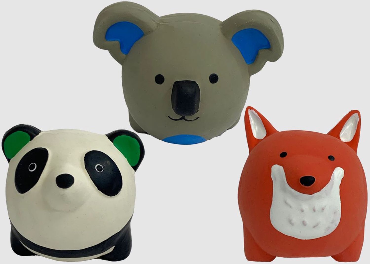 Multipet - ''Mini Pet'' Animaux ronds en latex (koala, renard et panda) 2.5"