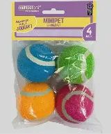 Multipet -Balles de tennis couinantes 4pk. Taille : 5,1 cm