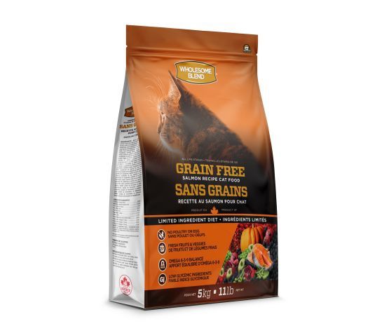 Trouw Nutrition Wholesome Blend Nourriture- Pour Chat, Sans Grains, Saumon ingrédients limité, format: 2.27kg
