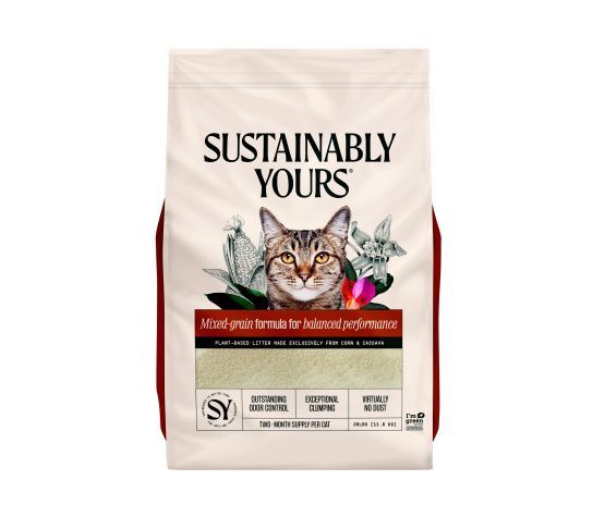 Sustainably Yours- Litière "mixed-grain" Performance équilibrée (multi-cat), format: 26lbs