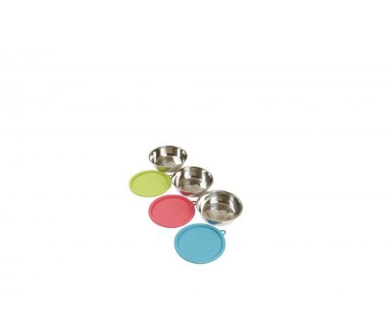 Messy Mutts - set de 6 bol d'acier inoxydable et couvercle en silicone