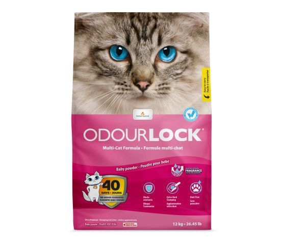 Intersand - Odourlock Clumping Litter 12 Kg, odeur: poudre de bébé
