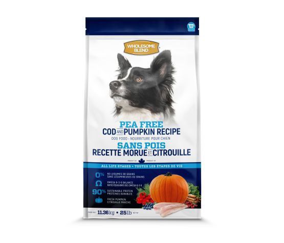 Trouw Nutrition Wholesome Blend- Nourriture Pour Chien, Sans Pois, Morue/citrouille, format: 2.27kg