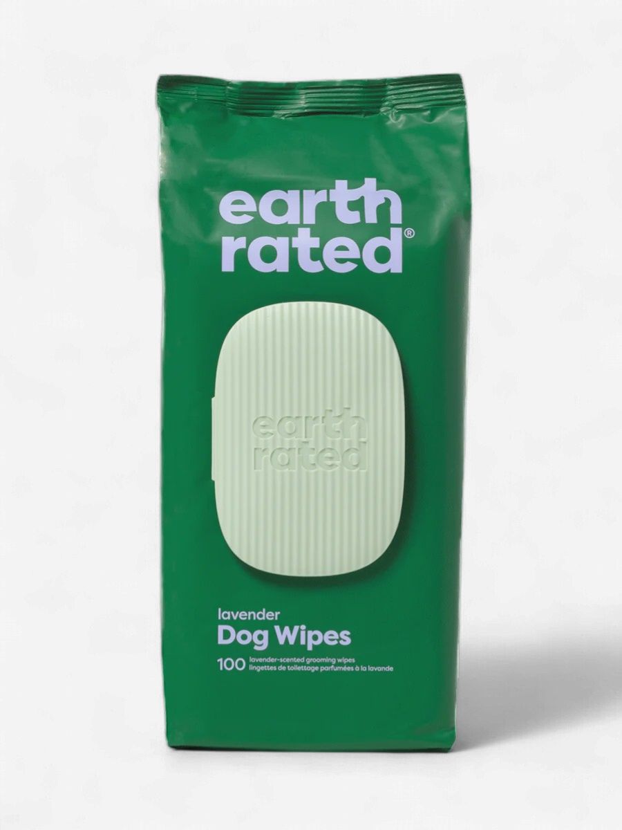 Earth Rated-Textured Grooming Wipes for Dogs, odeur: lavande