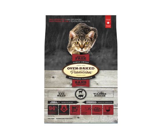 Oven-Baked Tradition -Nourriture sans grains pour chat toutes étapes de vie tout mode de vie au viande rouge, format: 10lbs