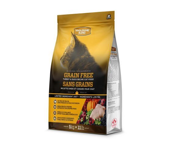 Trouw Nutrition Wholesome Blend- Nourriture Pour Chat, Sans Grains, Dinde/canard, format: 2.27kg