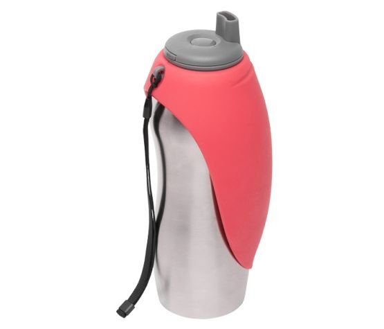 Messy Mutts - bouteille et bol d'eau de voyage, couleur: Rouge