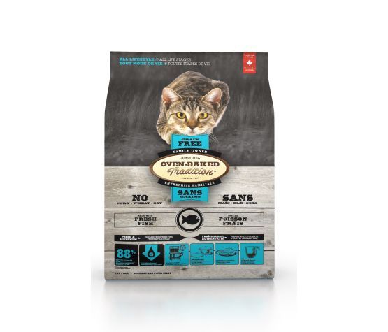 Oven-Baked Tradition -Nourriture sans grains pour chat toutes étapes de vie tout mode de vie au poisson, format: 10lbs