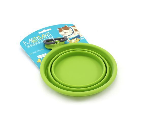 Messy Mutts - Bol En Silicone Rétractable, 1,75 Tasses, Colour: vert, taille: petit