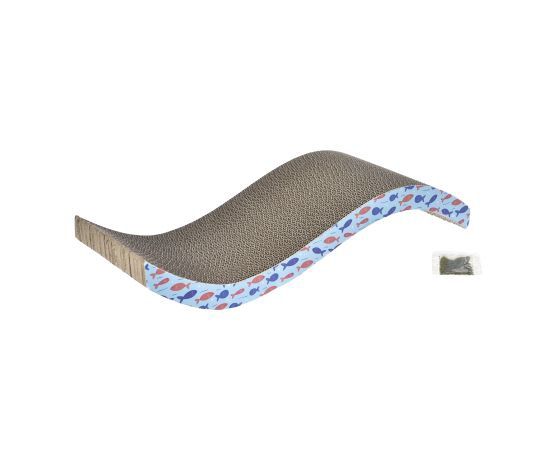 Bud'z - Cardboard Scratching Box with Catnip Bag - Aquatic 53x20.5x10cm, types: Aquatique