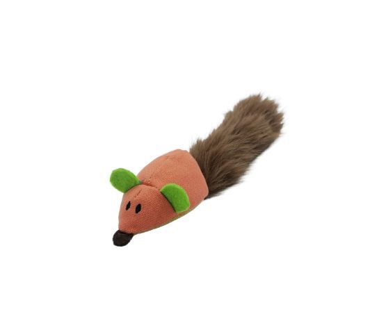 Bud'z - Cat Toy, With Catnip Tube - Silky Tail Mouse, Coral 25.5cm, couleur: Corail
