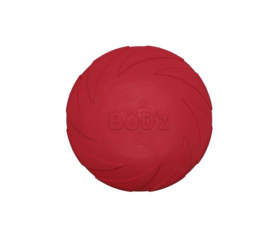 Bud'z - Rubber Dog Toy - Flying Disc, 23cm, Colour: rouge