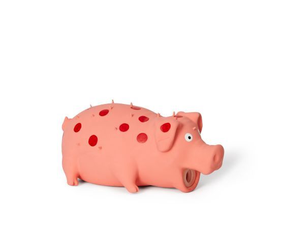 Bud'z Latex Toy with "squeaker" for Dogs - Polka Dot Pig, Colour: rose, taille: 8''