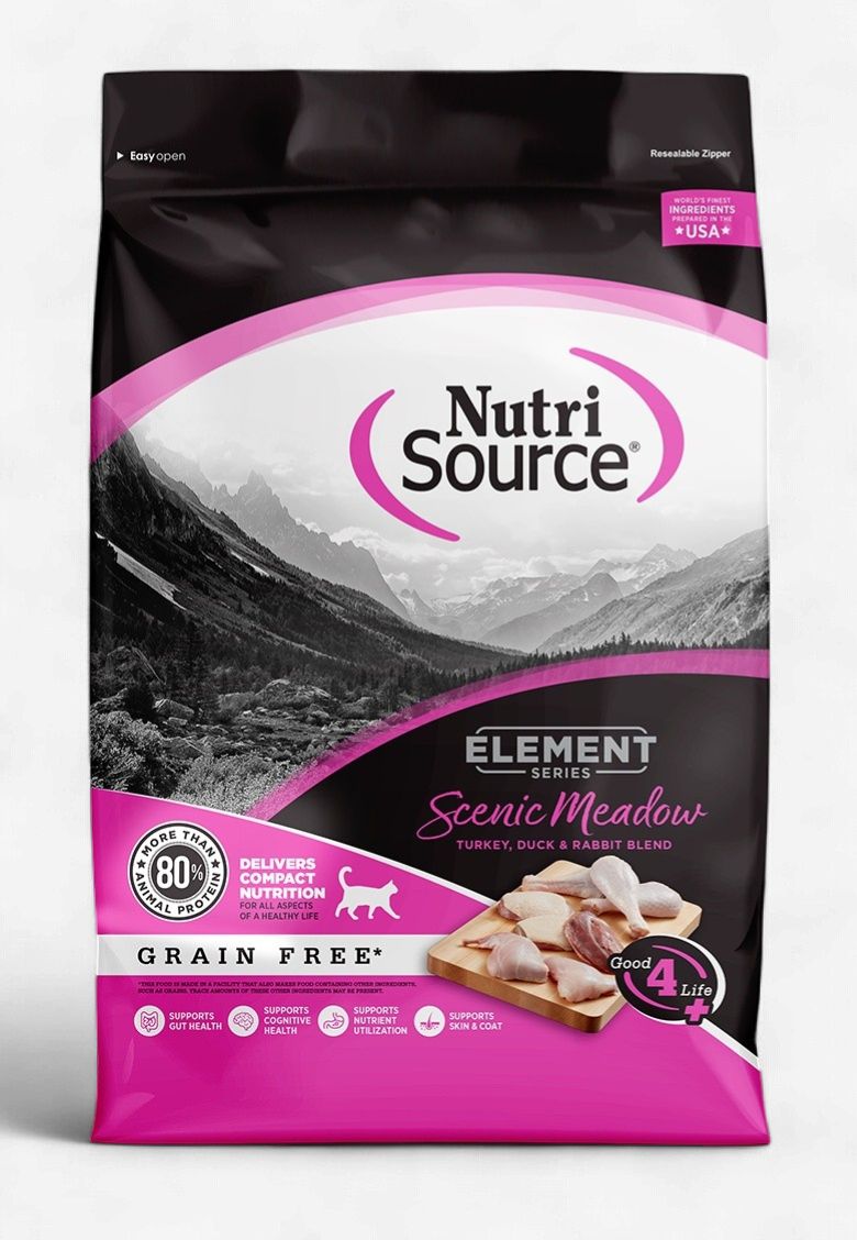 NutriSource- Élement series, Scenic Meadow Mélange de dinde, de canard et de lapin sans céréales, format: 11lbs