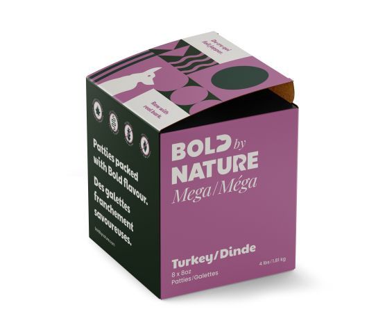 Bold By Nature-Mega Turkey for Dogs Raw Food, format: 4lbs