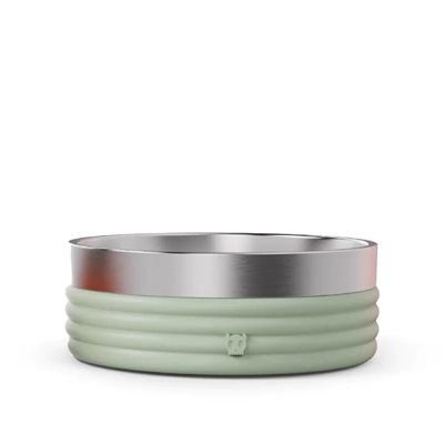 Zee.Dog - tuff bowl -,bol en acier inoxydable anti dérapant - 1.2L, Colour: Sauge, types: Rayures Horizontales