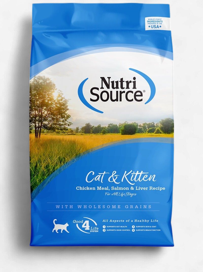 NutriSource-Recette de repas de poulet, saumon et foie pour chats et chatons, format: 4lbs