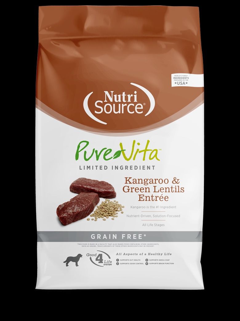PureVita- Sans grains  Entrée kangourou et lentilles vertes ingrédients limités, format: 1.81kg