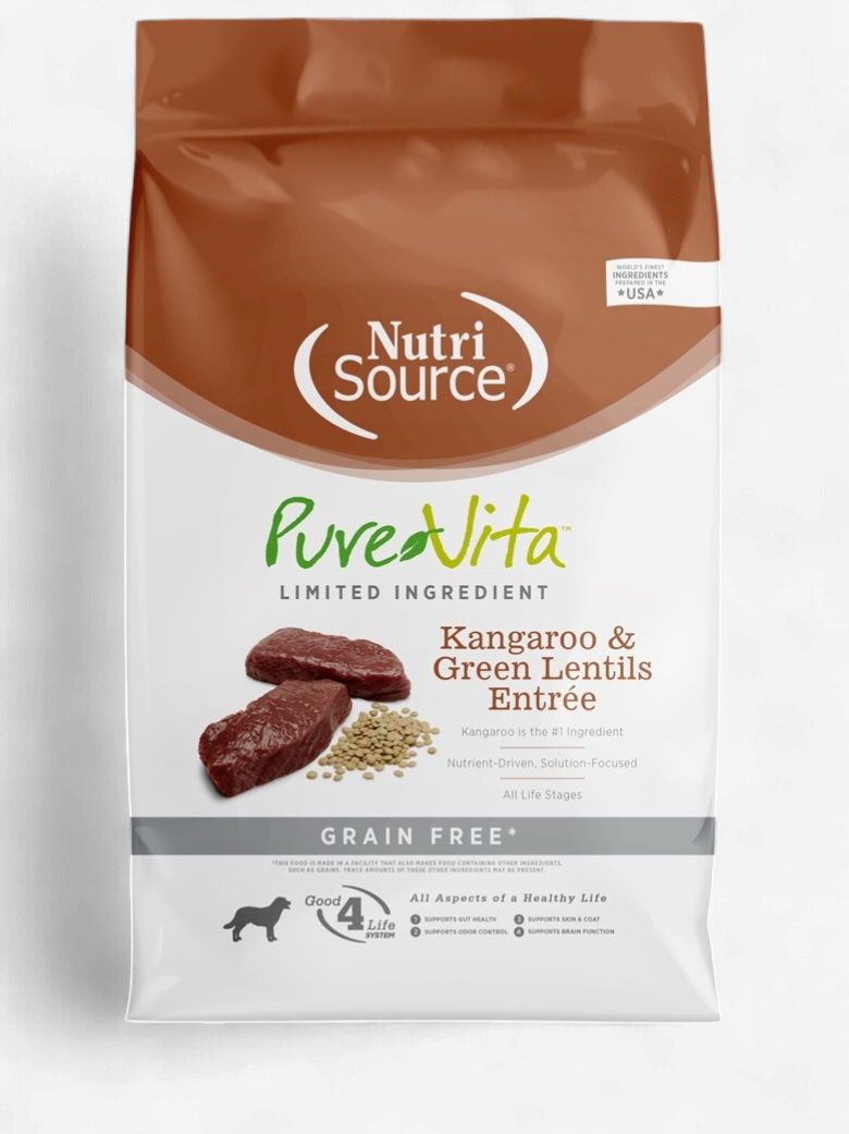 PureVita- Sans grains  Entrée kangourou et lentilles vertes ingrédients limités, format: 1.81kg