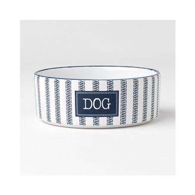 PetRageous Designs - bol en céramique blanc et bleu "DOG"
