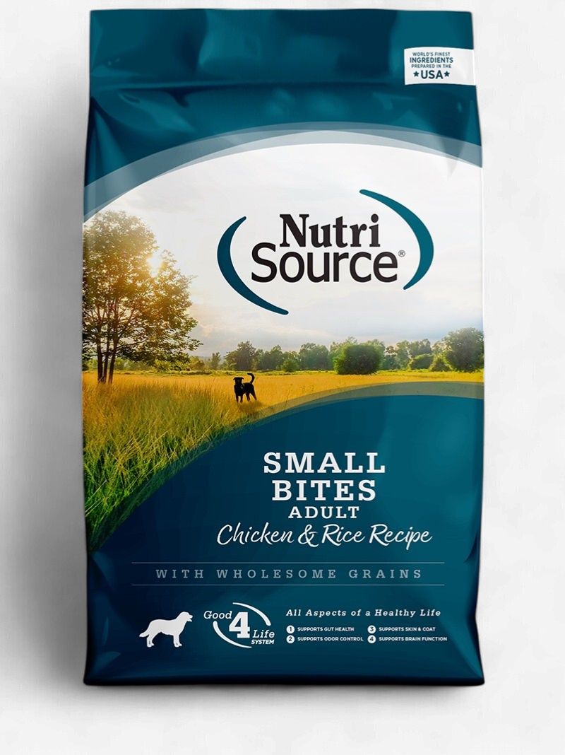 NutriSource-Recette de poulet et de riz de petites bouchées pour adultes 1.81kg