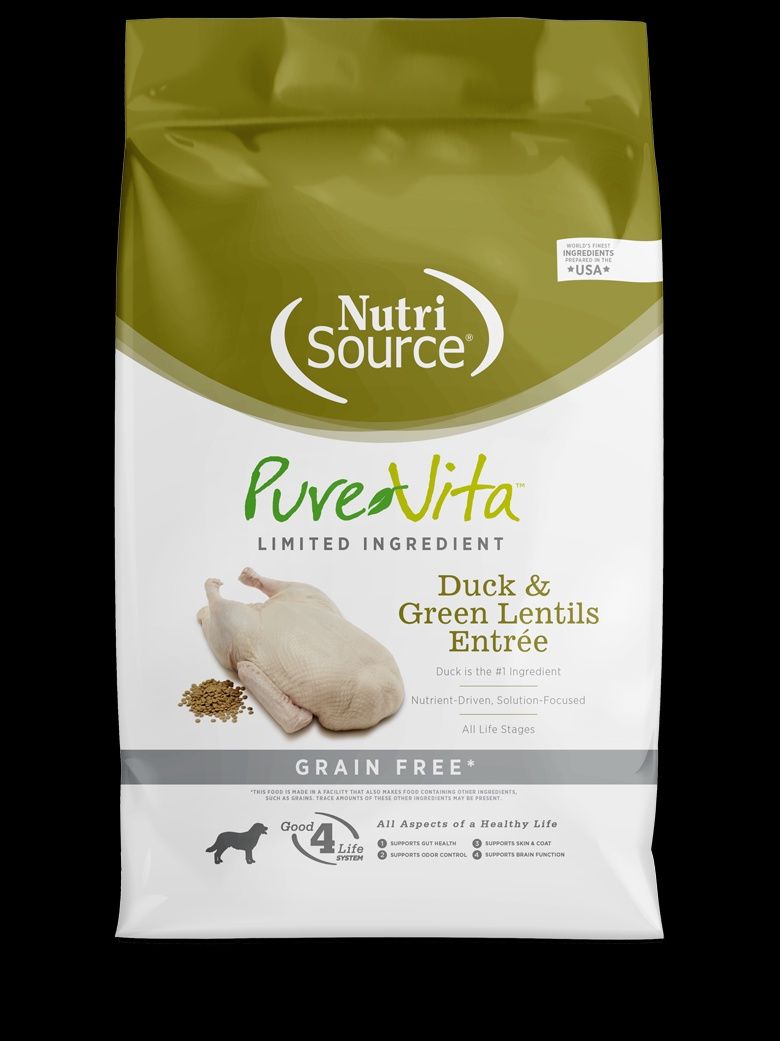 PureVita- Sans grains Entrée Canard lentilles vertes ingrédients limités, format: 1.81kg