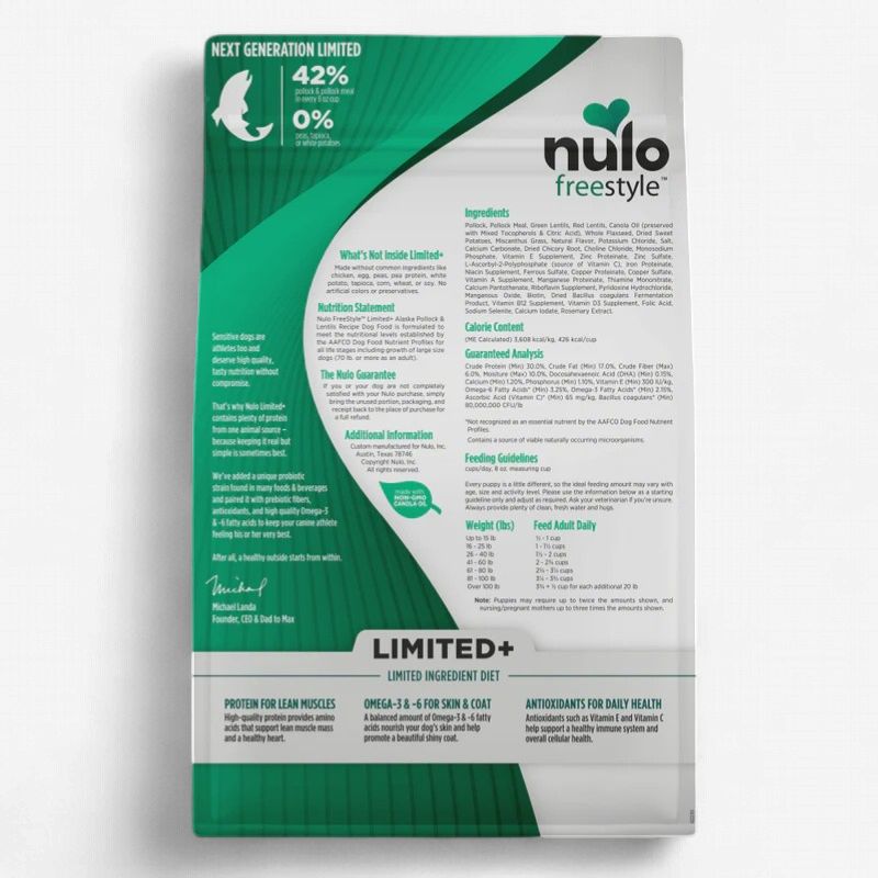 Nulo- Freestyle nourriture a chien ingrédient limité au Goberge d'alaska