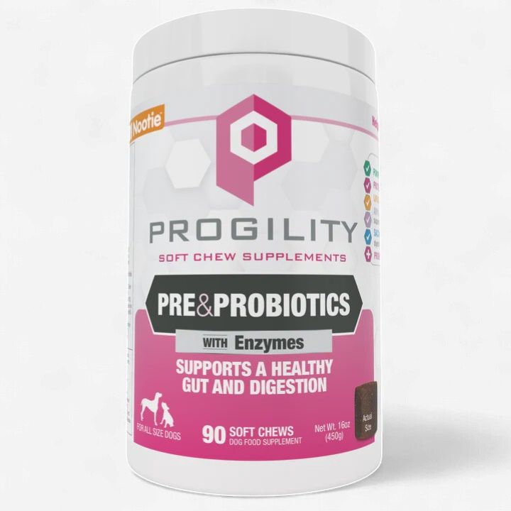 Progility – Suppléments Pré &amp; probiotique avec enzymes, format: 90 morceaux