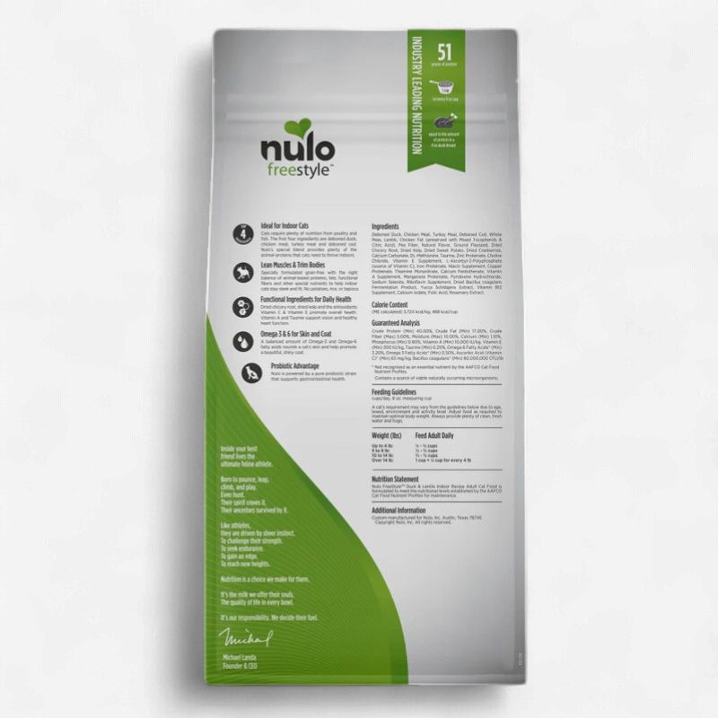 Nulo- Freestyle nourriture Chat intérieur canard &amp; lentilles