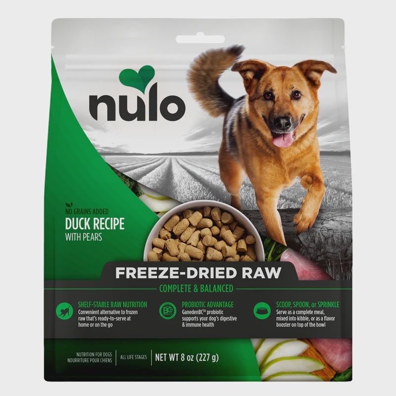 Nulo- Lyophilisé pour chien canard &amp; poires, Size: 8oz