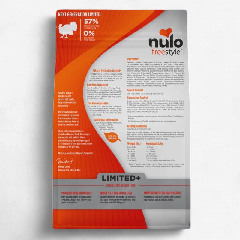 Nulo- Freestyle nourriture a chien ingrédient limité a la dinde