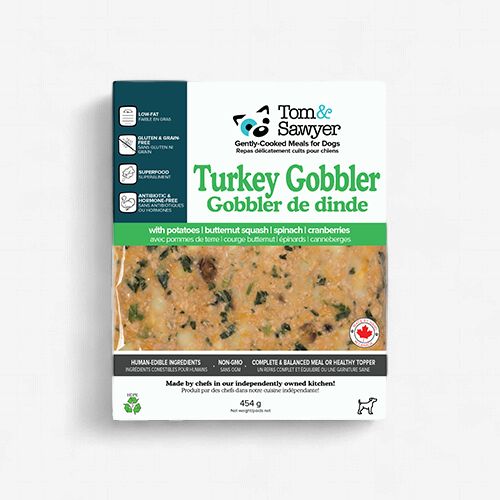 Tom &amp; Sawyer - Gobbler De Dinde - Repas delicatement congelé cuits pour chiens