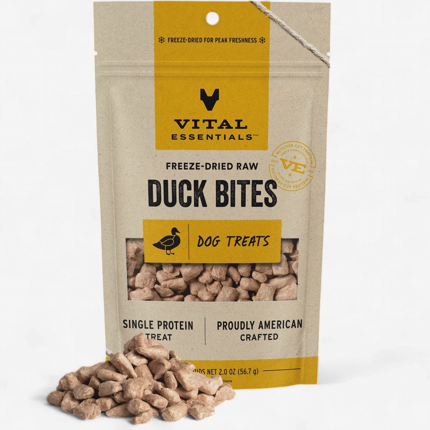 Vital Essentials - Bouché canard lyophilisé pour chien 2oz