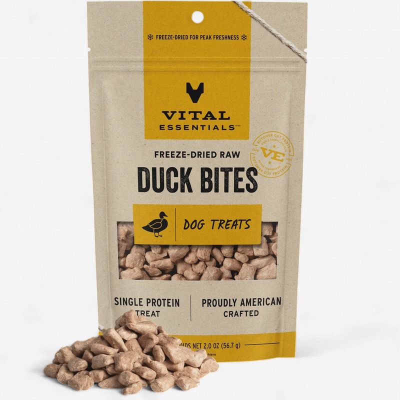 Vital Essentials - Bouché canard lyophilisé pour chien 2oz