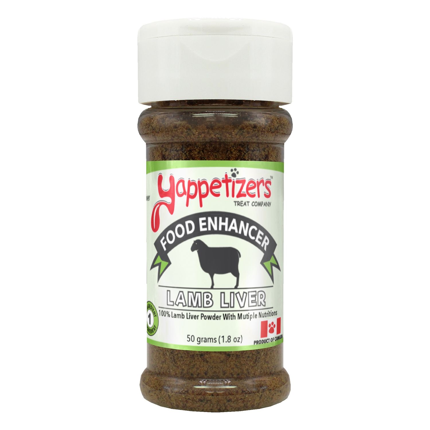 Yappetizers- ''Topper'' poudre rehausseur de goût pour chien 50gr, ingrédients: Agneau