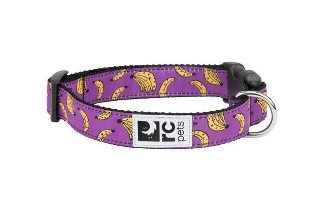 RCPets - Collier pour chien à motifs à clip &amp; ajustable, Colour: Bananes, taille: Grand