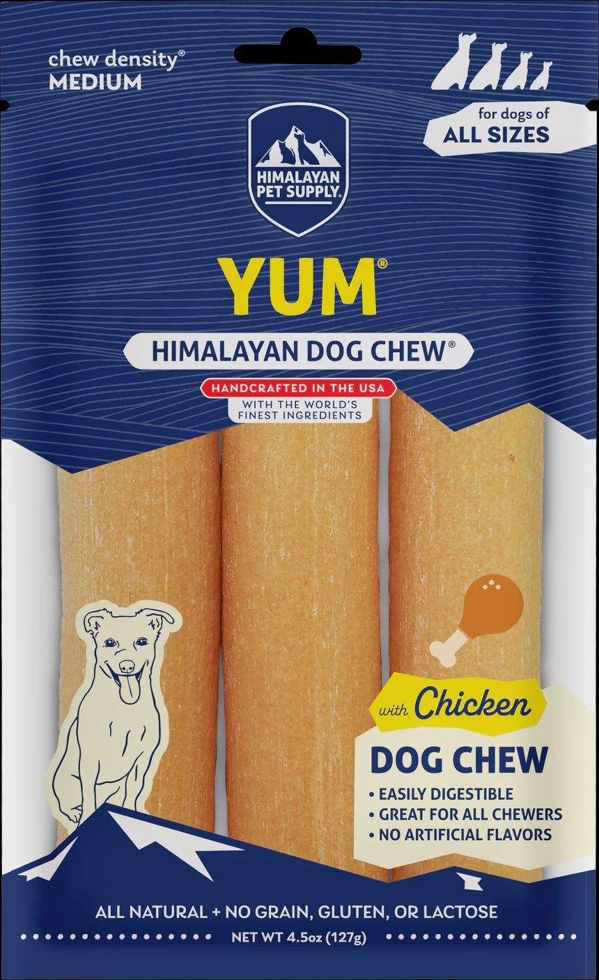 Himalayan Pet Supply - Yum Cheese Dog Chew Treat 3-Pack, saveur: Poulet