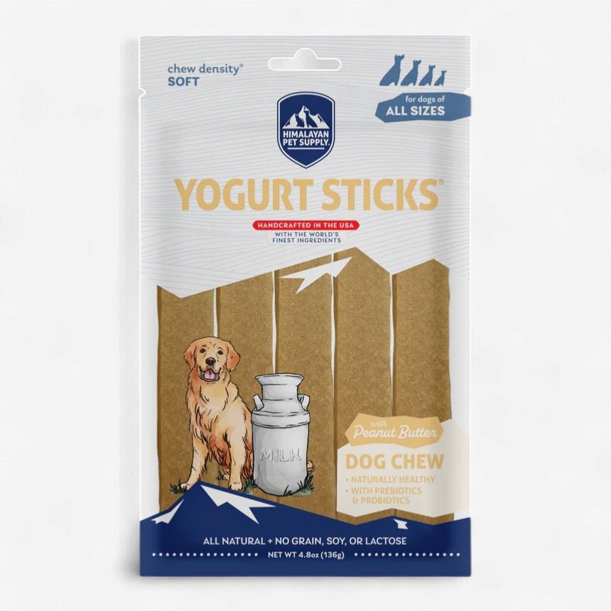 Himalayan Pet Supply - Yogurt Chew Sticks, 5 sticks per pack, saveur: Beurre arachide