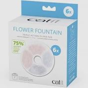 Catit - Triple Action Filters Without Rim for Catit Drinking Fountains, quantitées: 6 filtres