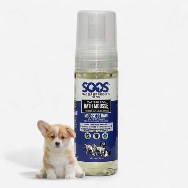 SOOS Pets - Mousse de bain sans rincage pour chien et chat 160ml