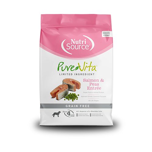 Purevita, ingrédients limités, Entrée de saumon et pois, poids: 25lbs